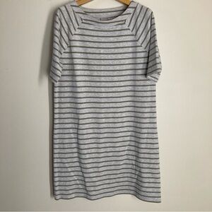 Chico’s Zenergy Size 1 Striped Gray and Green Dress